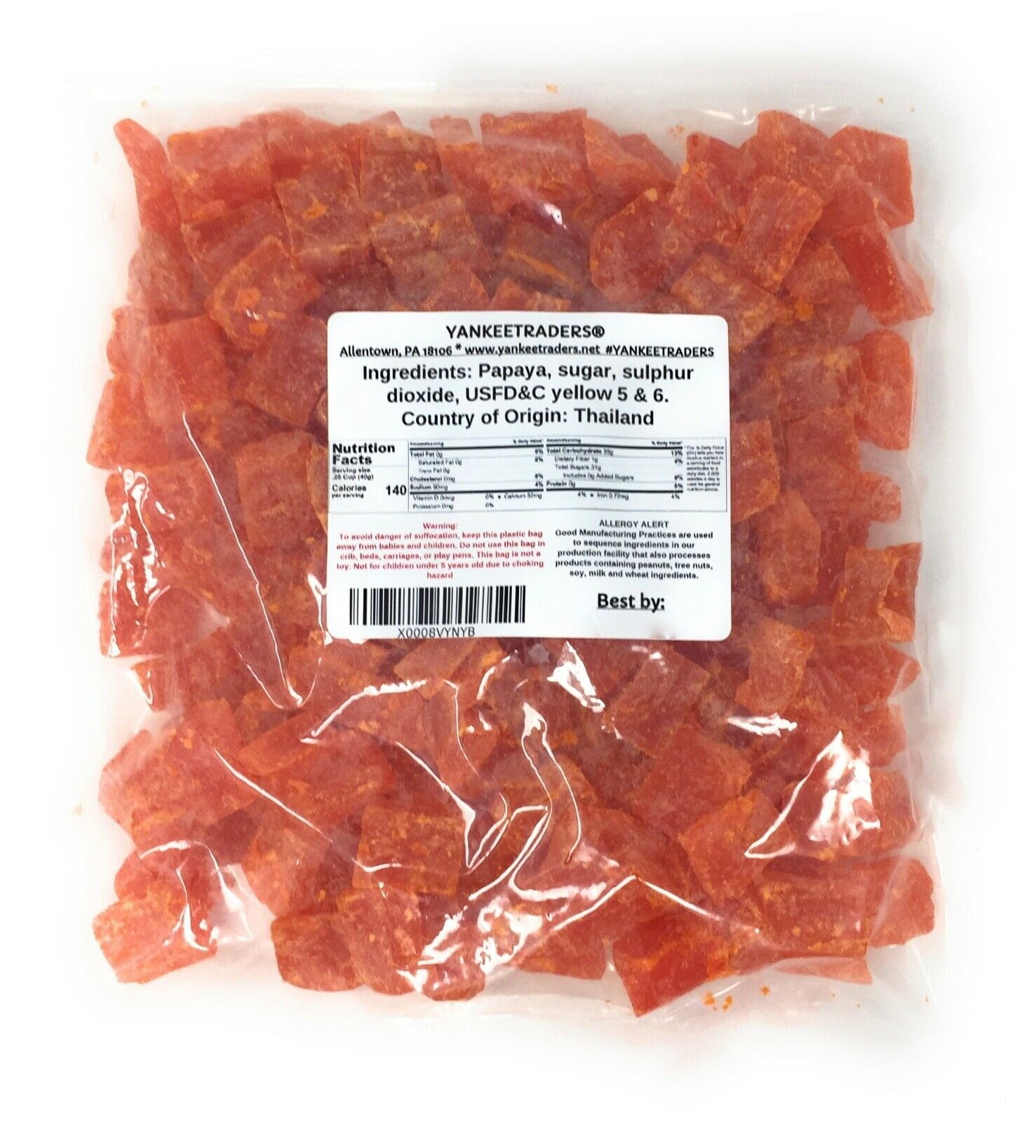 YANKEETRADERS® Dried Papaya Chunks - 2 lbs.