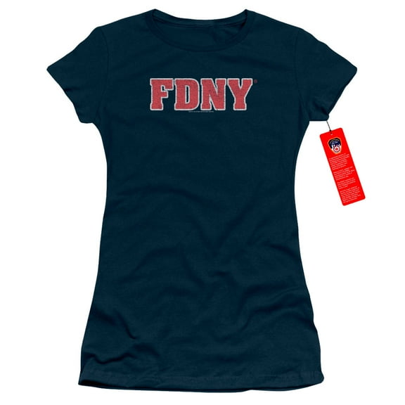 New York City Fdny Junior Women's T-Shirt Sheer Navy