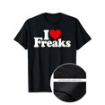 thumbnail image 7 of I LOVE HEART FREAKS T-Shirt220g Cotton Short Sleeve Crew Neck Graphic T-Shirt Adult Tops for Men Women, 7 of 7