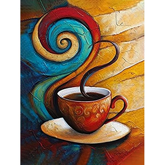 Coffee Cup Decor Art Painting/Canvas Art， Suitable for Living Room， Bedroom， Kitchen， Office， Coffee Shop， Restaurant， Study Room， Studio， and any other Interior Spaces.
