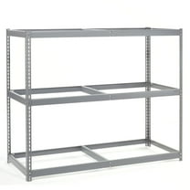 Global Industrial B2297156 96 x 72 x 24 in. 3 Shelves Wide Span Rack without Deck, Gray