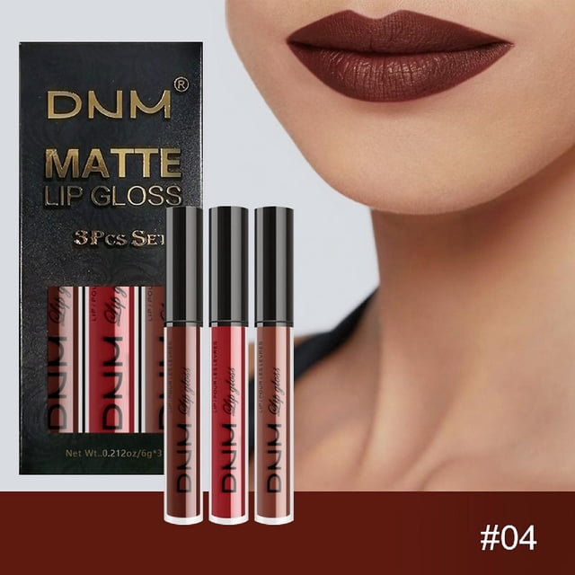 Set de pintalabios HUOGUO Matte Lip Glaze Metal Waterproof 3x6 ml