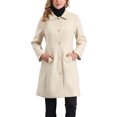 thumbnail image 1 of Abrigos de solapa INSPIRE CHIC para mujeres, abotonados, de una sola fila, de manga larga, abrigo de guisante de invierno, XS, beige, 1 of 5