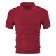 thumbnail image 2 of pstuiky camisetas de hombre, Camisa informal de manga corta con cuello en V y botones de color liso para hombre camisetas de hombre s, 2 of 5
