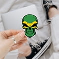 thumbnail image 2 of Jamaica Skull Sticker, Jamaica Flag Decal, Jamaica Assesories, Skull Bumper Stickers for Cars, Jamaican Flag Skull Vinyl Sticker - Stickers for Laptop Water Bottle Phone Car Window Helmet 3" (3x3inch), 2 of 6