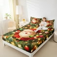 thumbnail image 4 of jejeloiu Cute Santa Claus Full Size Sheets,Merry Christmas Bed Sheets,Xmas Balls Tree Sheet Sets For Girls Boys,Lightweight Room Decor,4pcs, 4 of 7