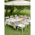 thumbnail image 3 of Outdoor Tablecloth with Umbrella Hole and Zipper, Beige Easter Bunny Rectangle Table Cloth 54x80 Inch Waterproof Tablecloth, Spring Easter Eggs Floral Rustic Burlap Picnic Table Cover for Patio, 3 of 7