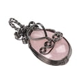 thumbnail image 1 of Wire-wrapped Point Pendants Amethyst Crystal Charms Pendant for Necklace Pink, 1 of 8