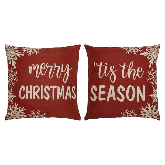 Merry Christmas Pillow Cover Set of 2 18Lx18W
