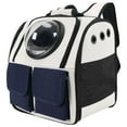 thumbnail image 1 of Mochila transportín para gatos y cachorros, ventilada, transpirable, para exteriores. Blanco, 1 of 8