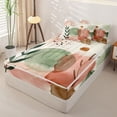 thumbnail image 2 of Homewish Watercolor Gradient Zipper Queen Comforter Set with Fitted Sheet and 2 Pillowcases,Mid-Century Geometric Zipper Bedding Set,Cream Pink,Reversible,4pcs, 2 of 8