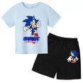 thumbnail image 3 of Conjunto de 2 camisetas y pantalones cortos para niños, Sonic Game, para niños y niñas, de verano, de manga corta, informales, para niños y bebés, 3 of 5