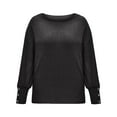 thumbnail image 3 of gakvbuo Fall Sweaters for Women Women'S Solid Color Pullover Round Neck Warm Long Sleeve Sweater, 3 of 6