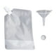 thumbnail image 1 of Bolsas transparentes con boquilla de succión, 20 unidades, recipientes portátiles para bebidas, con 2 embudos para camping y viajes (10 bolsas de 250 ml + 10 bolsas de 350 ml), 1 of 8