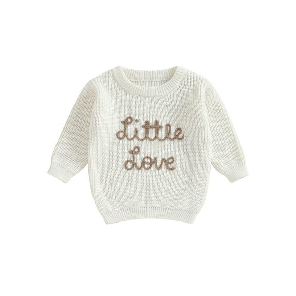 Bagilaanoe New Baby Girl Boy Knitted Sweater Long Sleeve Letters Pullover 3M 6M 9M 12M 18M Infant Warm Jumpers Tops Fall Loose Knitwear