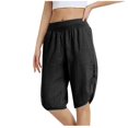 thumbnail image 1 of Puntoco pantalones cortos de verano para mujer, pantalones cortos informales con bolsillos laterales, pantalones cortos sueltos de cintura alta, pantalones de pierna ancha, 1 of 7