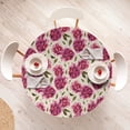 thumbnail image 4 of Ambesonne Floral Fitted Round Tablecloth, Watercolor Roses Repeating, 36"- 40" Diameter, Dark Coral Fawn and Sepia, 4 of 5