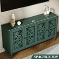 thumbnail image 6 of MROJISC 63''Vintage Arc Carved Four-door Cabinet with Adjustable Shelf, Vintage Floral Carving, Green, 6 of 7