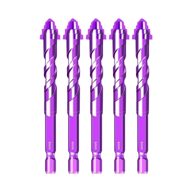 asddcavvf Flûtes Horizontal Embouts de Forage en Carbure pour Carrelage Béton Matériaux Durs Conception à Quatre Accessoires de Forage Robustes pour Atelier Usage Extérieur Intérieur Embout Hexagonal Lisse
