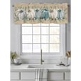 thumbnail image 2 of Fall Thanksgiving Valances for Windows White Green Pumpkins Leaves Linen Texture Kitchen Valance Curtain Rod Pocket Small Curtains for Cafe Bathroom Laundry Basement 54" x 18", 2 of 8