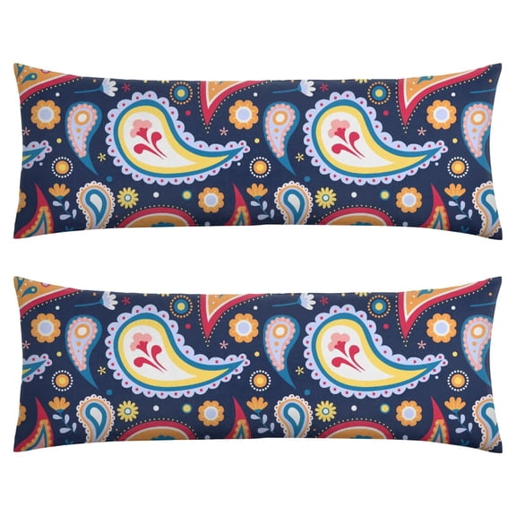 Elegant Floral Body Pillow Cover 20x54 - Vintage Paisley Long Pillow Case with Invisible Zipper, Cozy & Skin-Friendly for Sleeping or Maternity Use