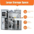 thumbnail image 4 of Wooden Play Kitchen for Kids with Cookware Playset, Lights & Sounds, 20 Accessories and Ice Maker, Microwave, Oven, Range Hood, Sink, Gift for Ages 3+(Gray), 4 of 6