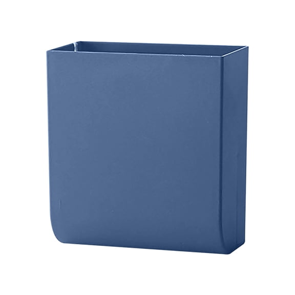 No-Drill Wall Mount Phone Shelf, Blue Bathroom Kitchen Organizer, Self-Adhesive Storage Box for Phone Keys