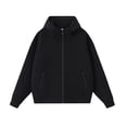 thumbnail image 1 of Autumn/Winter Heavyweight 400G High-Neck Zipper Hoodie Men's Thick Solid Color Hooded Sweatshirt Couple Style Casual Top, 1 of 4
