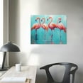 thumbnail image 4 of BCIIG Flamingo Wall Art Animal Modern Decorations Paintings A Flock of Pink Flamingo Decor Romantic Artwork for Bedroom Modern Home Office Decoration  Ready to Hang  20x16in, 4 of 6