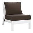 thumbnail image 3 of WestinTrends Avalon Outdoor HDPE Deep Seating Modular Armless Patio Chair with Patio Cushions, White/Brown, 3 of 13