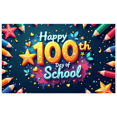 thumbnail image 4 of LUUFILx 100th Day of School Backdrop Kids Celebration Party Supplies Balloons and Crayons Decoration Banner Classroom Background Photography Props, 4 of 9