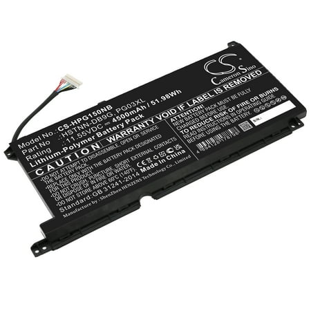 Szdcoo 3ICP6/60/72 HSTNN-DB9G HSTNN-OB1I L48430-2C1 L48430-AC1 L48430-AC2 L48485-005 L48495-005 PG03052XL PG03XL 4500mAh Battery Replacement for HP