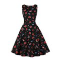 thumbnail image 2 of DailyTrove Women's Floral Print Swing Dress-Sleeveless-Fit & Flare-Cotton Blend-for Garden Party/Summer Outing-Romantic Floral, 2 of 6