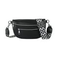 thumbnail image 1 of Bolso Cintura Con Múltiples Bolsillos PU Texturizado Moderno Y Versátil Bandolera Con Un Hombro Bolso Pecho Con Correas Jacquard (negro), 1 of 9
