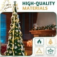 thumbnail image 3 of UBesGoo 7ft Collapsible Christmas Tree, Retractable Design with 300 LEDs & 8 Modes, Pre-Decorated Gold Tree, Gold, 3 of 9
