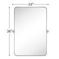 thumbnail image 3 of TEHOME Aura  Brushed Nickel Bathroom Mirror, 24x36 inches, Stainless Steel framed, Pivoting Rectangle, 3 of 7