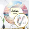 thumbnail image 3 of Designart "Rosy Shoreline Whispers" Beach & Ocean Rund Mirror For Wall Decor - Large Pink Round Print Mirror - Round Coastal Mirror 23" x 23" Inch - Wall Mounted Round Large Mirror, 3 of 5