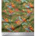 thumbnail image 1 of Soimoi Rayon Fabric Tropical Leaves,Plumeria & Heliconia Floral Print Fabric by Yard 42 Inch Wide, 1 of 1