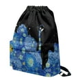 thumbnail image 2 of Xoenoiee Starry Night Print Drawstring Backpack with Zipper Pocket for Men Women, Lightweight Gym Pack Waterproof String Cinch Bag Sackpack for Shopping Travel Sport Yoga, 2 of 8