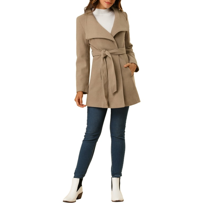 Calvin klein notch store collar wrap coat