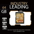 thumbnail image 2 of Amplim 64GB SDXC SD Card, UHS-II V90 300MB/s (2000X) UHSII U3 Extreme High Speed 64 GB SD XC Memory, 2 of 9