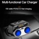 thumbnail image 4 of Cargadores de coche de 150W PD+QC3.0 Adaptador de carga rápida Divisor de potencia de 2 zócalos, 4 of 8