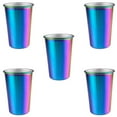 thumbnail image 3 of Assorted Colors Stackable Tumblers, Reusable Durable Unbreakable Stainless Steel Drinking Glasses for Outdoor Activities, Entertaining Choice for Parties, Picnics, Sleepovers (5 Pieces), 3 of 8