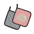 thumbnail image 2 of Caroline's Treasures Fluffy Angora Rabbit Pink Check Pair of Pot Holders, 2 of 3