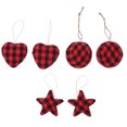thumbnail image 3 of GOOHOCHY 6 unids Navidad Colgante Ornamentos Tela Tela Bolas De Tela Colgantes envueltos, 3 of 8