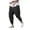 Black, variant on Summer Men Harem Pants Loose Ankle Length Pockets Pure Color Plus Size Japanese Style Deep Crotch Casual Daily Wear Long Trousers