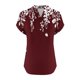 thumbnail image 2 of Camisetas de Manga Corta para las Mujeres Casual Impreso Botón Casa V-Cuello Camiseta Blusas, Poliéster, 2 of 5
