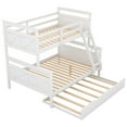 thumbnail image 6 of Euroco Wood Twin over Full Bunk Bed with Trundle for Kids Teens & Adults for Bedrooms, White, 6 of 12