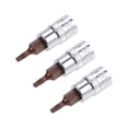 thumbnail image 5 of Uxcell 1/4" Drive x T10 Torx Bit Socket, S2 Steel Bits, CR-V Sockets 38mm Length (For Hand Use Only) 3 Pack, 5 of 5