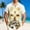 Beige, variant on COSFO Easter Button Up Shirt Men Short Sleeve Cross Tops Graphic Classic Fit Collared Mens Shirts Casual